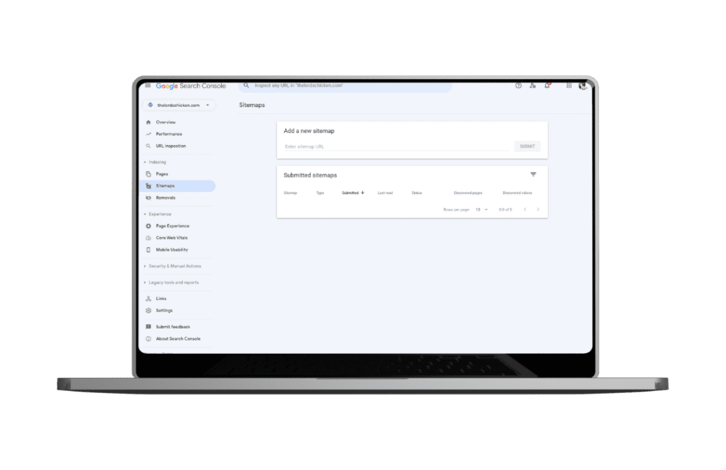 How to a see if you have sitemaps submitted to Google Search Console computer mockup