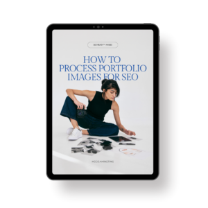 Black ipad mockup of seo ready™ portfolio images workshop - seo ready™ offer