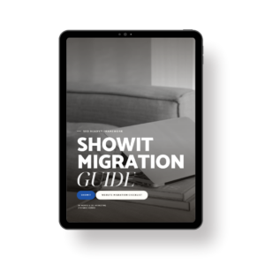 Showit migration guide — seo ready framework by morris & co. Marketing, displayed on a tablet