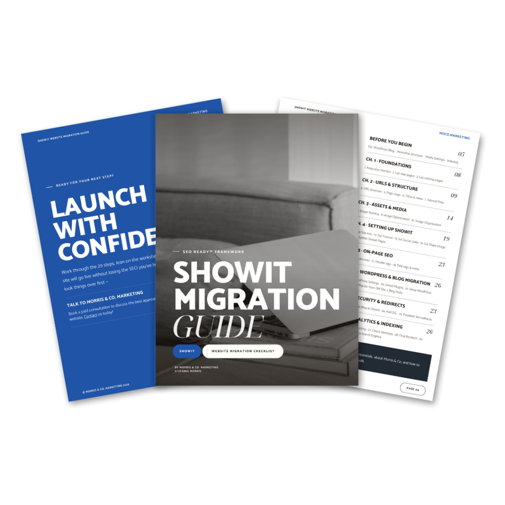Showit migration guide — seo ready framework, a website migration checklist by morris & co. Marketing