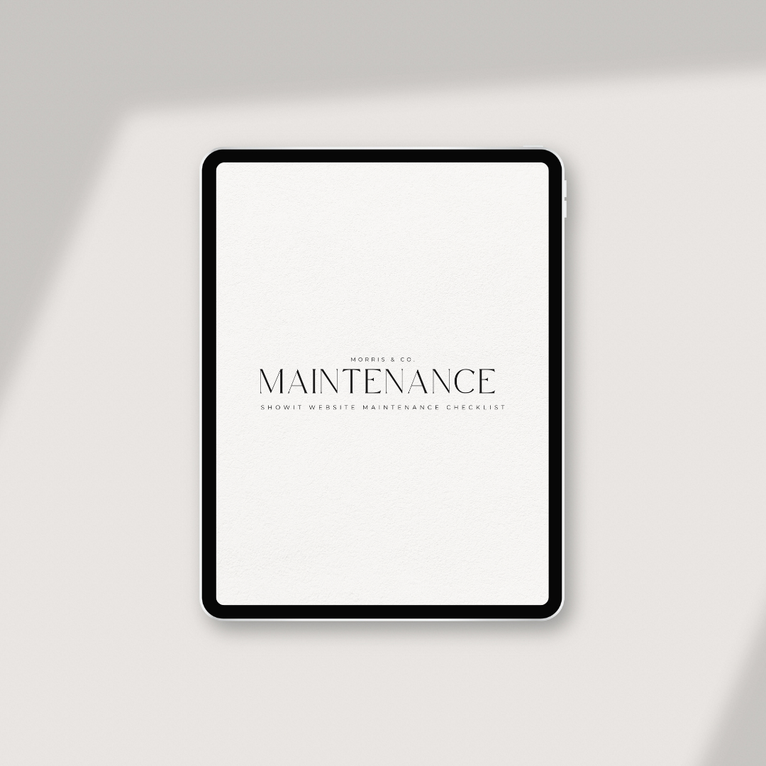 Mockup of the free Showit Website Migration Guide ebook and companion worksheet from Morris and Co