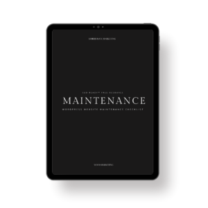 Tablet displaying the morris & co wordpress website maintenance checklist cover