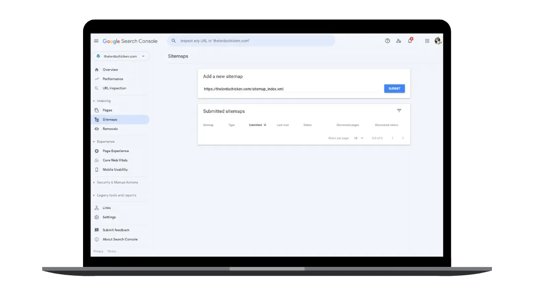Get google to crawl showit featured
