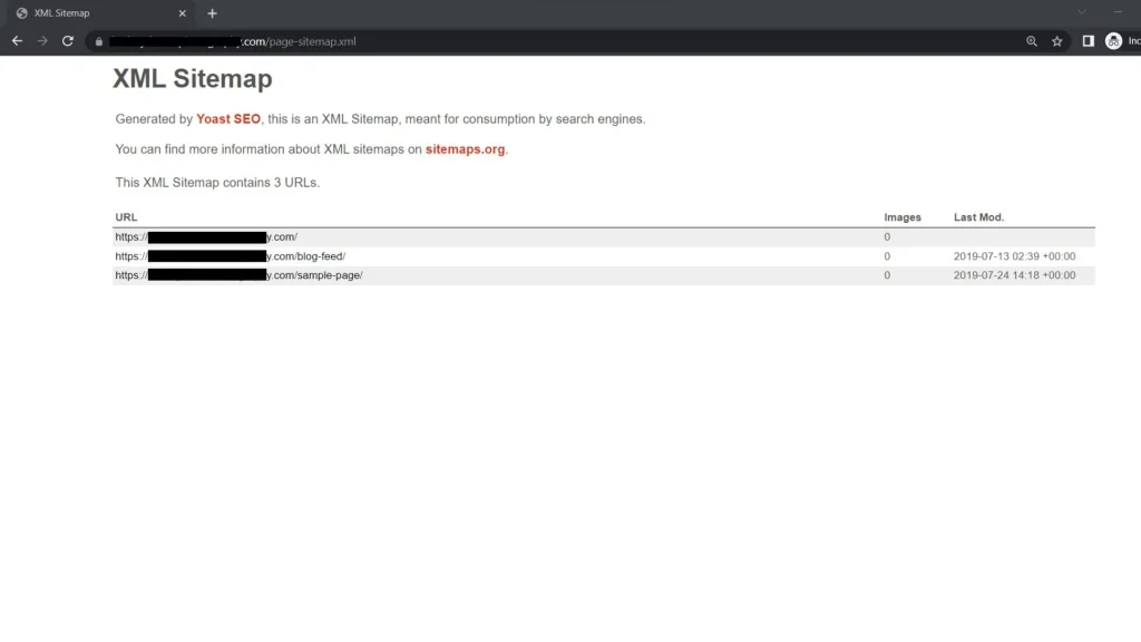 page sitemap bade Showit setup