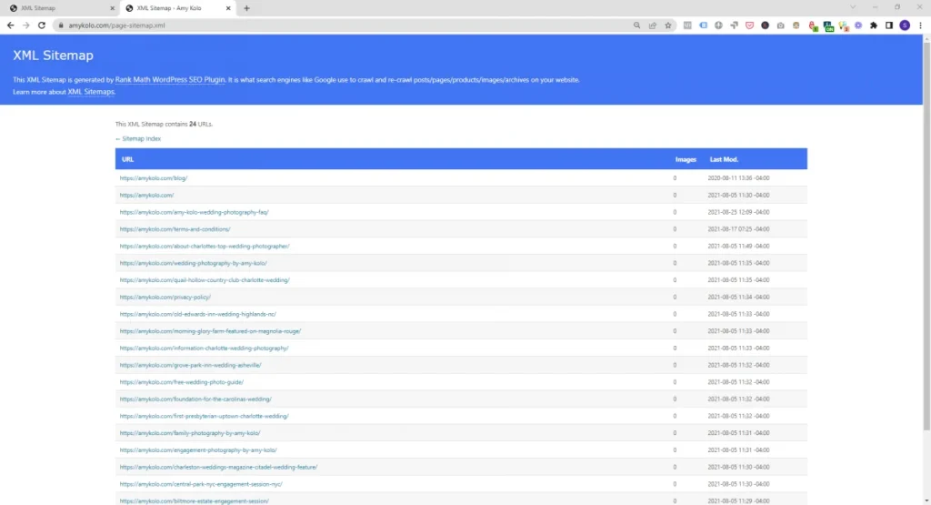 post sitemap good Showit sitemap setup