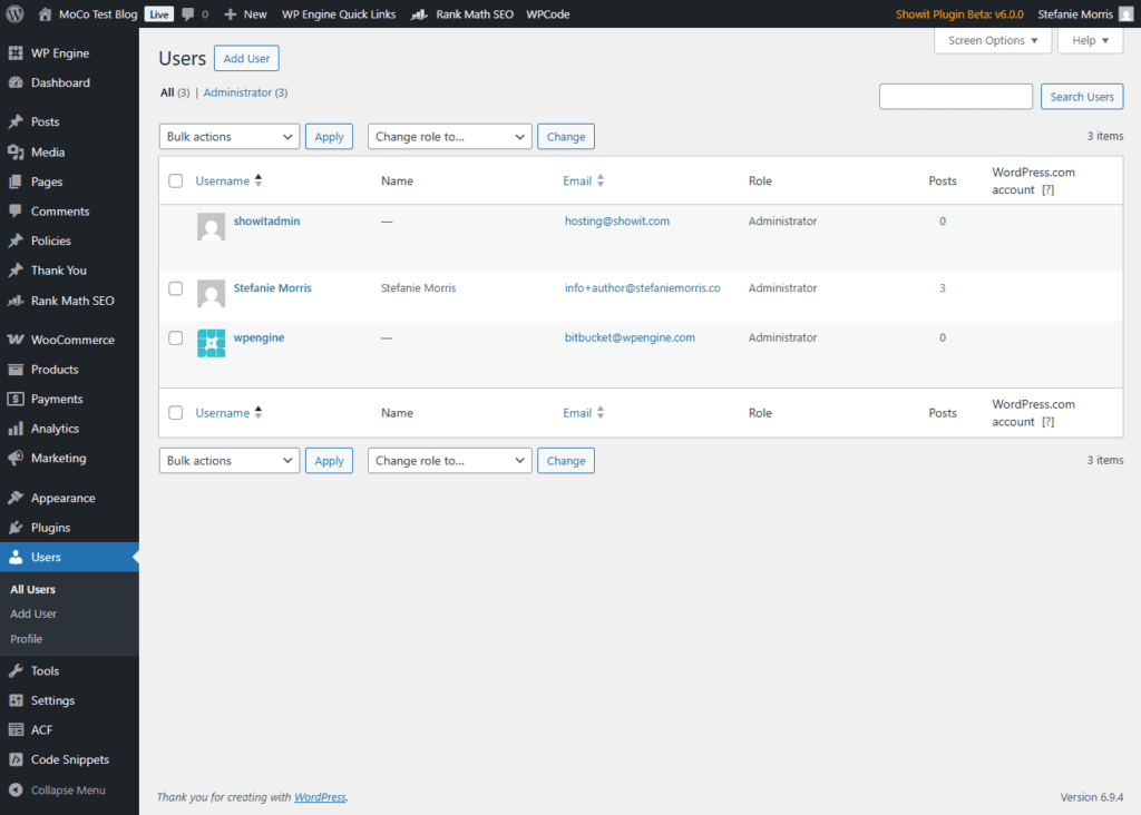 screencapture sitest36921 wpengine wp admin users php 2026 03 18 13 16 21
