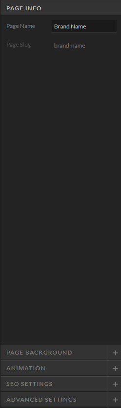 Page name settings in showit